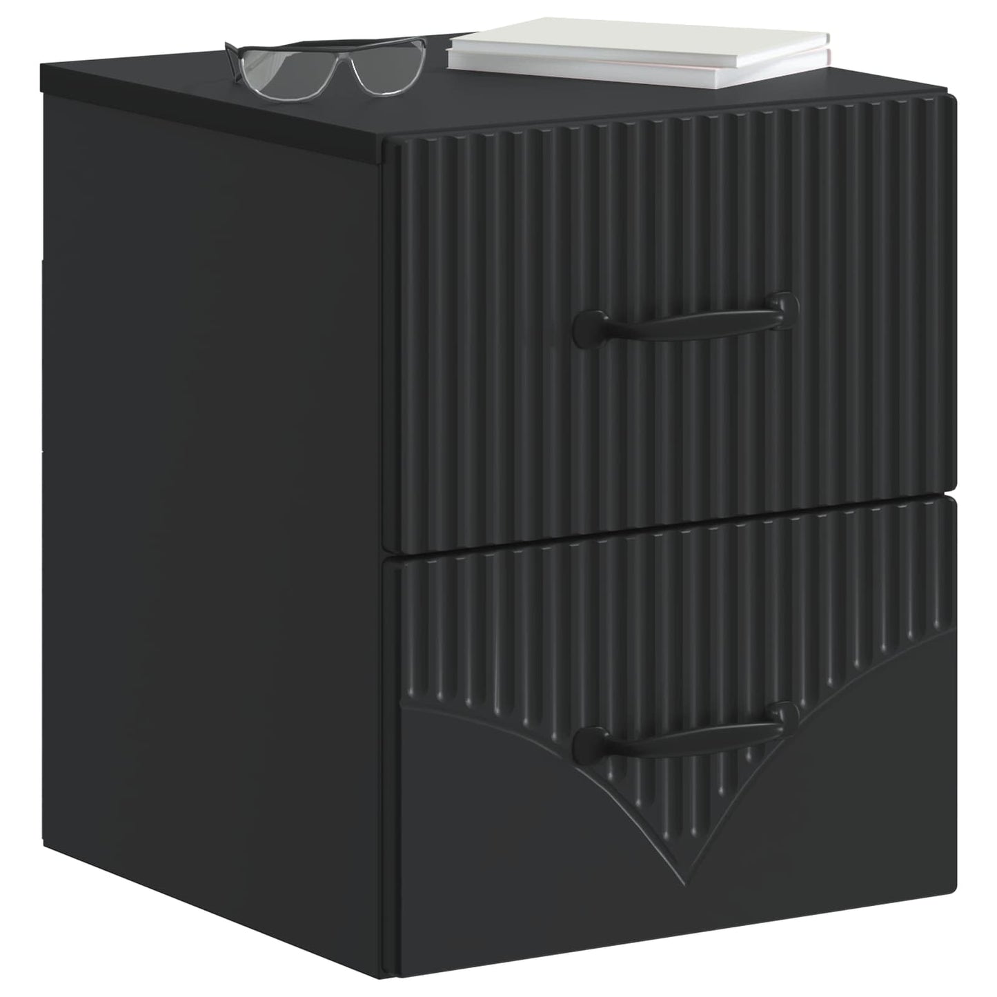 Wall-Mounted Bedside Cabinet 2 pcs Black 34.5 x 33 x 40 cm