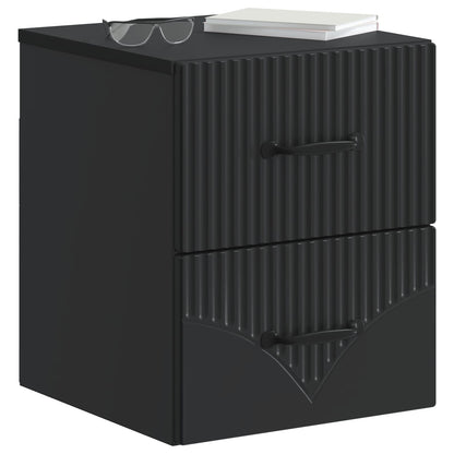 Wall-Mounted Bedside Cabinet 2 pcs Black 34.5 x 33 x 40 cm