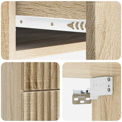 Wall-Mounted Bedside Cabinet Sonoma Oak 34.5 x 33 x 40 cm