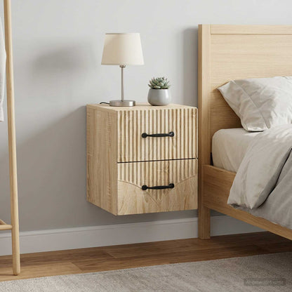 Wall-Mounted Bedside Cabinet 2 pcs Sonoma Oak 34.5 x 33 x 40 cm