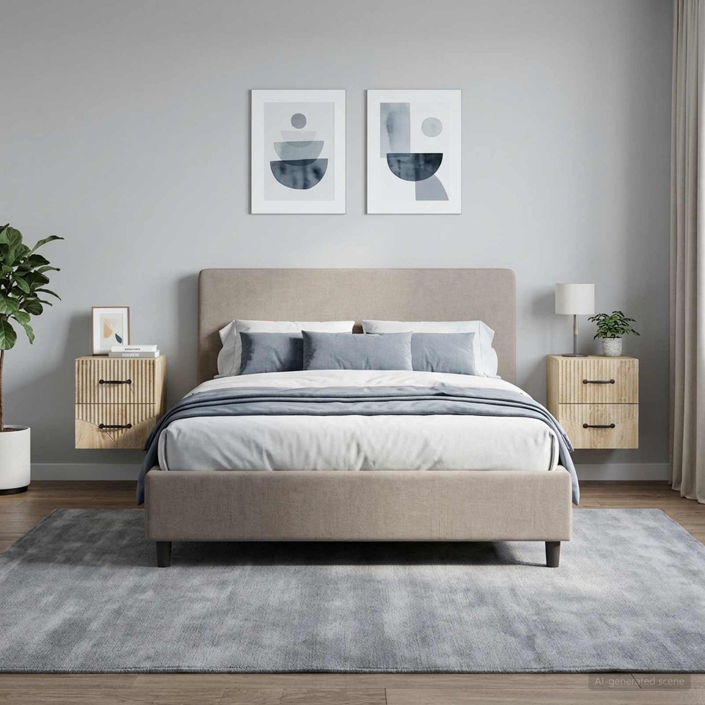 Wall-Mounted Bedside Cabinet 2 pcs Sonoma Oak 34.5 x 33 x 40 cm