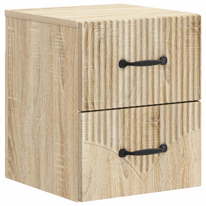 Wall-Mounted Bedside Cabinet 2 pcs Sonoma Oak 34.5 x 33 x 40 cm