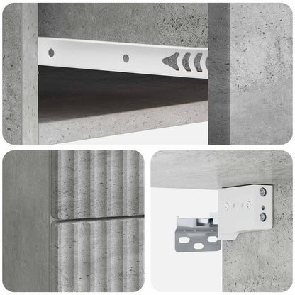 Wall-Mounted Bedside Cabinet Concrete Grey 34.5 x 33 x 40 cm