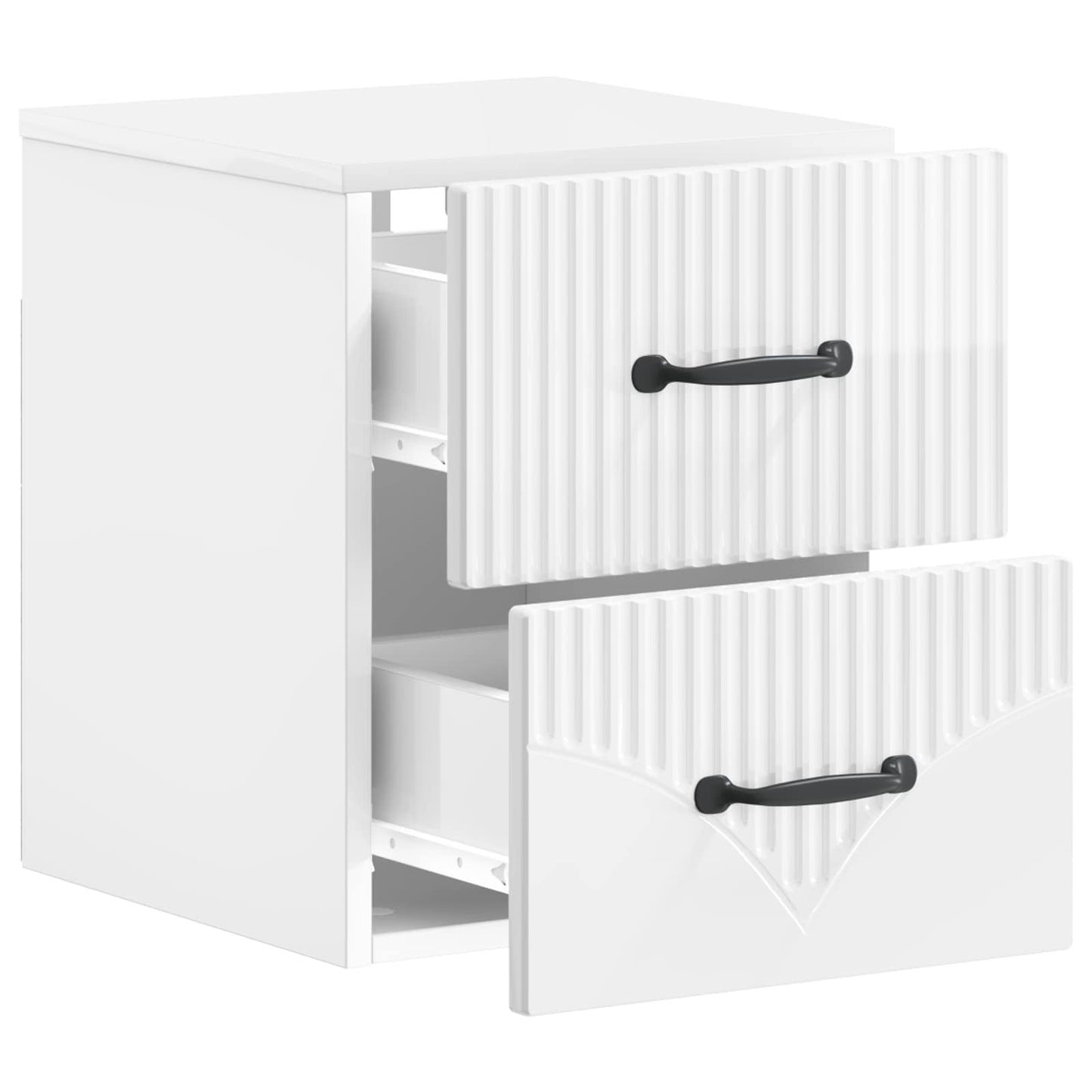 Wall-Mounted Bedside Cabinet High Gloss White 34.5 x 33 x 40 cm