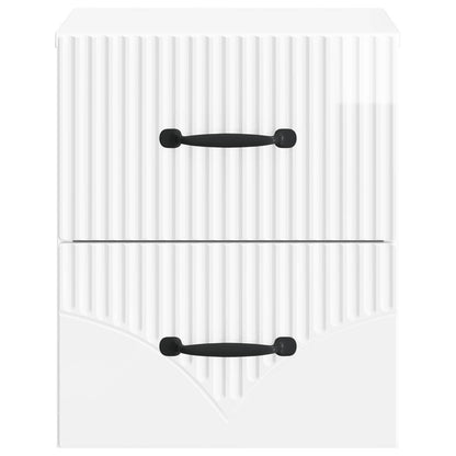 Wall-Mounted Bedside Cabinet High Gloss White 34.5 x 33 x 40 cm