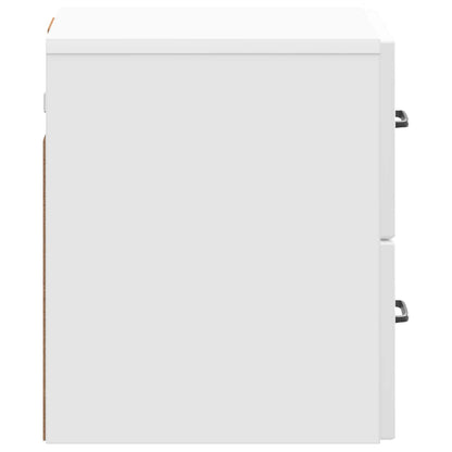 Wall-Mounted Bedside Cabinet High Gloss White 34.5 x 33 x 40 cm