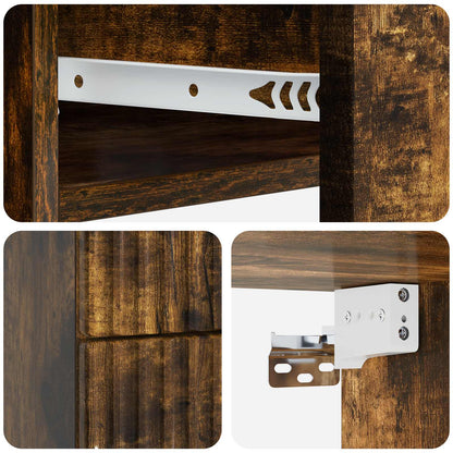 Wall-Mounted Bedside Cabinet Smoked Oak 34.5 x 33 x 40 cm