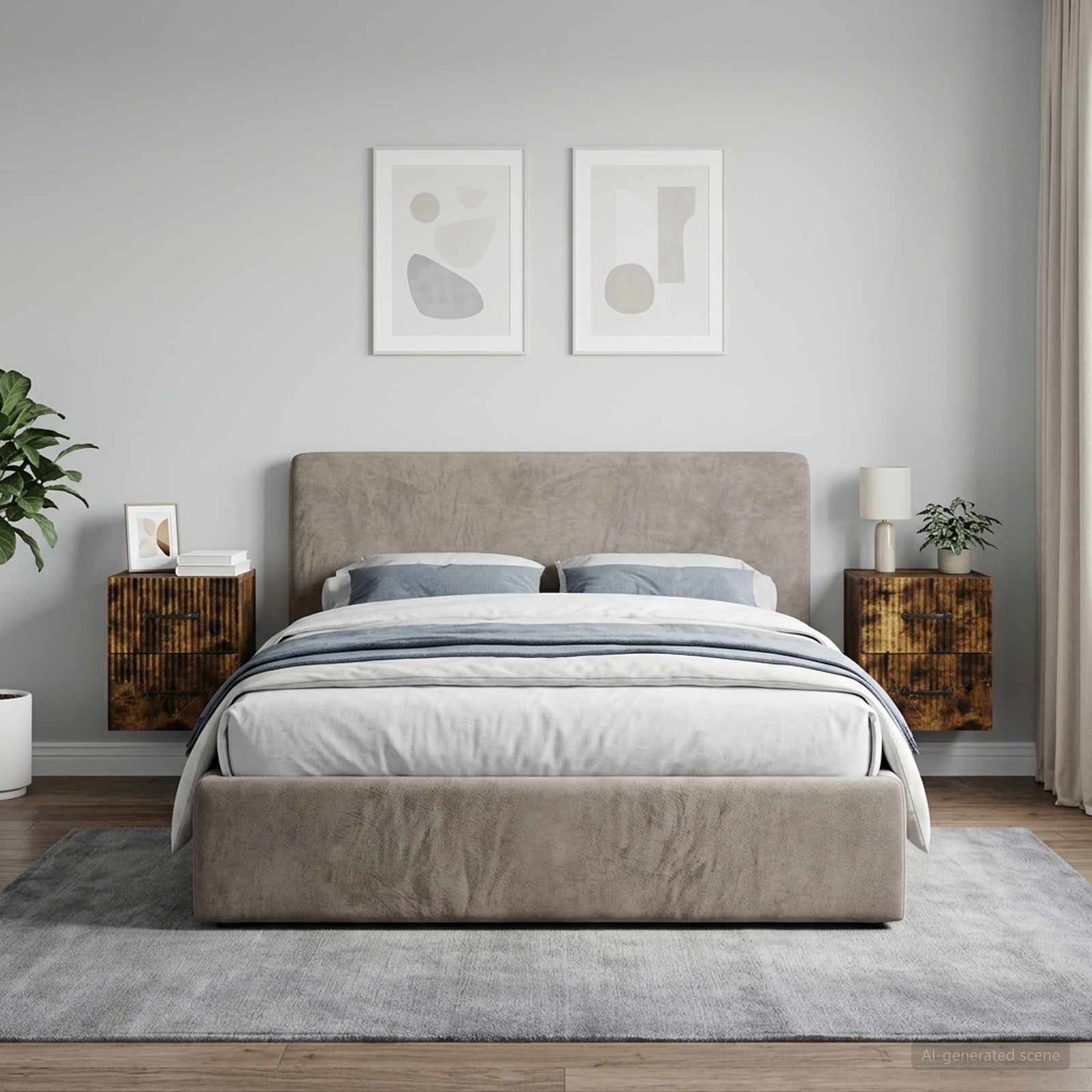 Wall-Mounted Bedside Cabinet 2 pcs Smoked Oak 34.5 x 33 x 40 cm