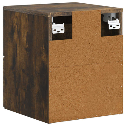 Wall-Mounted Bedside Cabinet 2 pcs Smoked Oak 34.5 x 33 x 40 cm