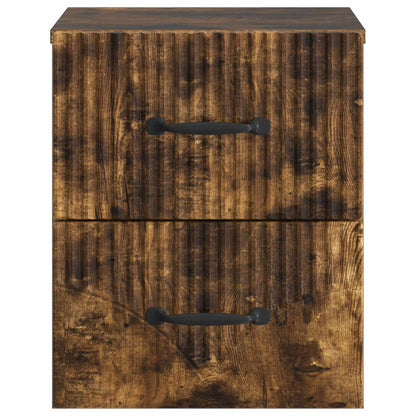Wall-Mounted Bedside Cabinet 2 pcs Smoked Oak 34.5 x 33 x 40 cm