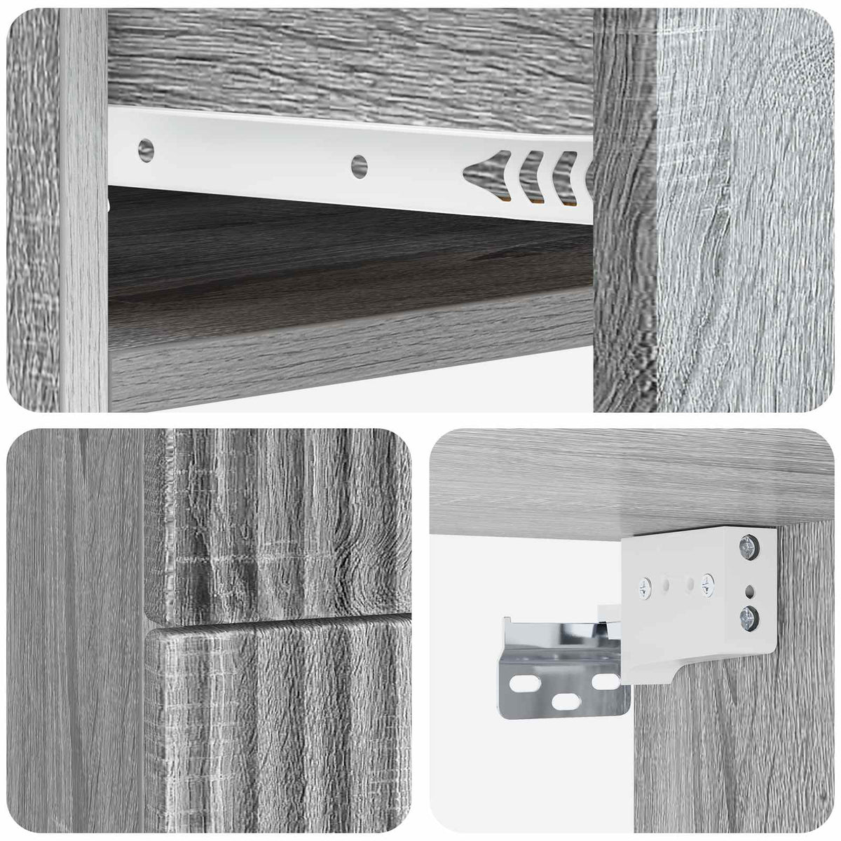 Wall-Mounted Bedside Cabinet Grey Sonoma 34.5 x 33 x 40 cm