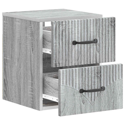 Wall-Mounted Bedside Cabinet Grey Sonoma 34.5 x 33 x 40 cm