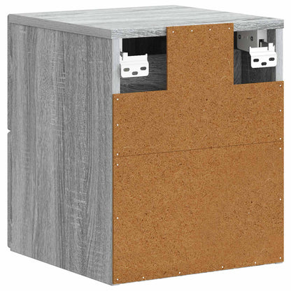 Wall-Mounted Bedside Cabinet Grey Sonoma 34.5 x 33 x 40 cm
