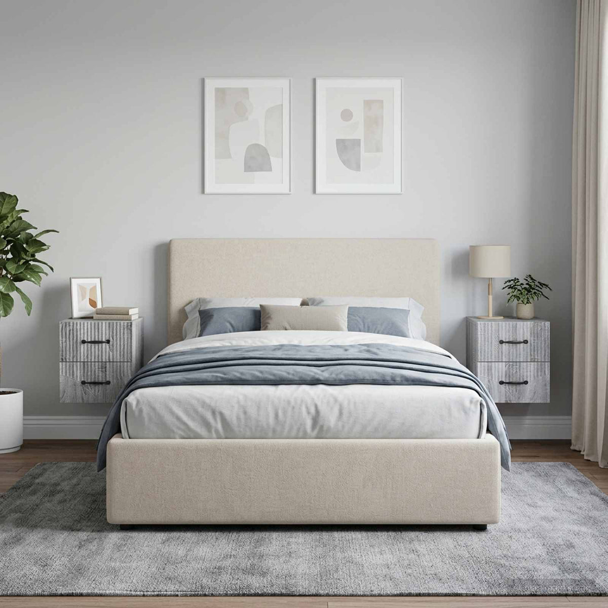 Wall-Mounted Bedside Cabinet 2 pcs Grey Sonoma
