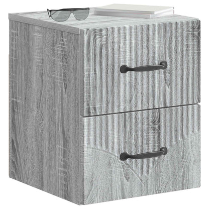 Wall-Mounted Bedside Cabinet 2 pcs Grey Sonoma Engineered Wood