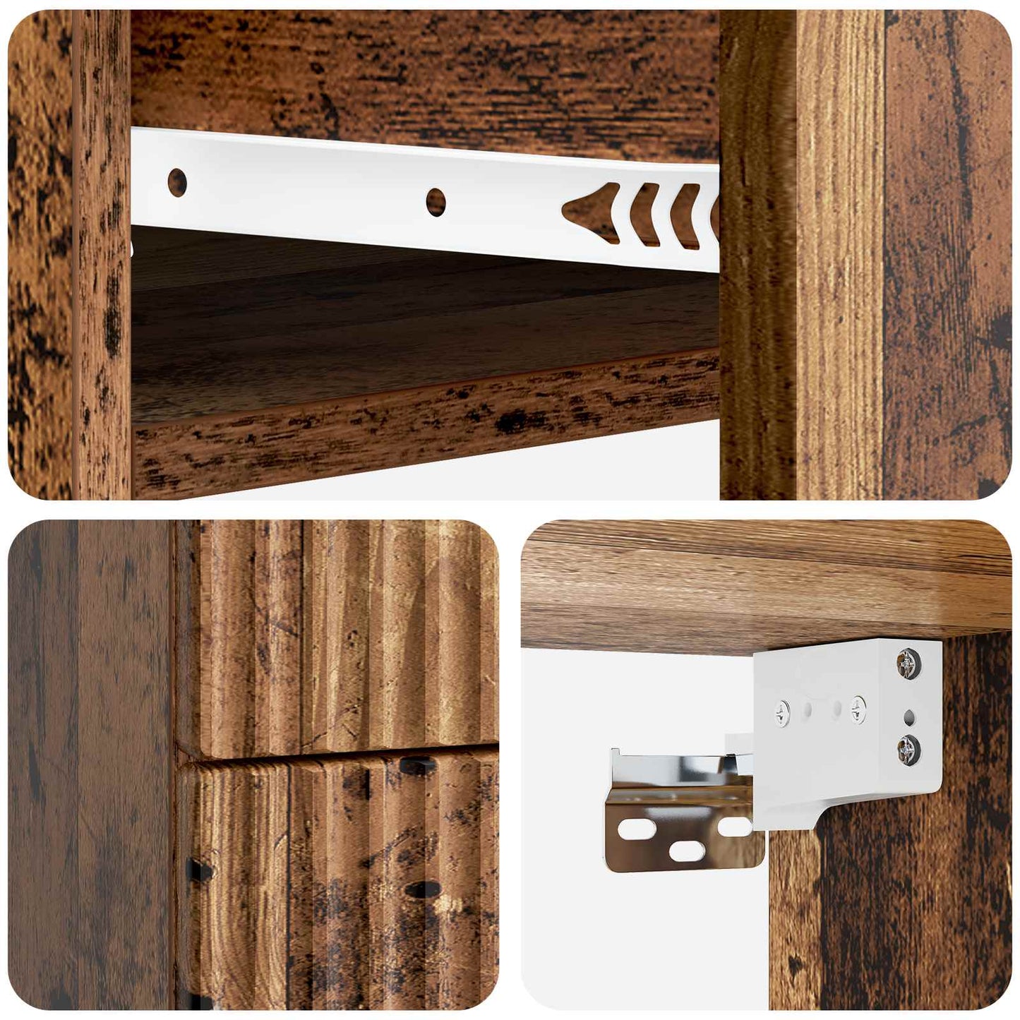 Wall-Mounted Bedside Cabinet Old Wood 34.5 x 33 x 40 cm