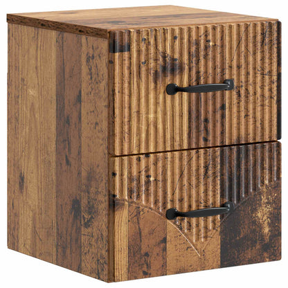 Wall-Mounted Bedside Cabinet Old Wood 34.5 x 33 x 40 cm