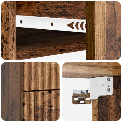 Wall-Mounted Bedside Cabinet 2 pcs Old Wood 34.5 x 33 x 40 cm