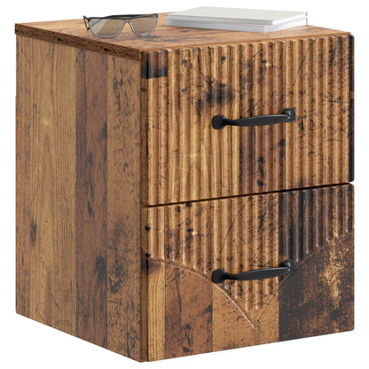 Wall-Mounted Bedside Cabinet 2 pcs Old Wood 34.5 x 33 x 40 cm