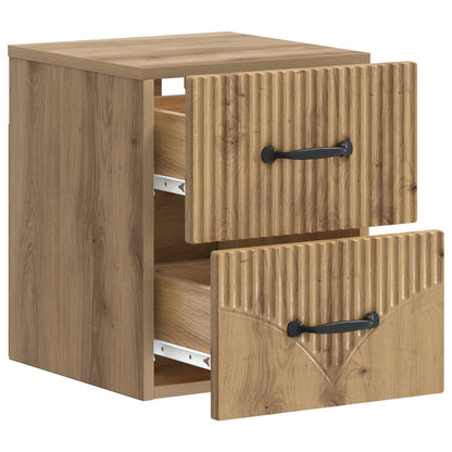 Wall-Mounted Bedside Cabinet Artisan Oak 34.5 x 33 x 40 cm