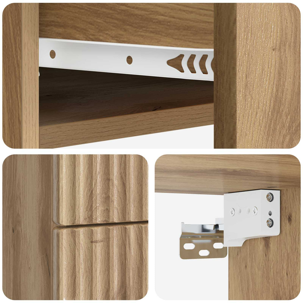 Wall-Mounted Bedside Cabinet 2 pcs Artisan Oak