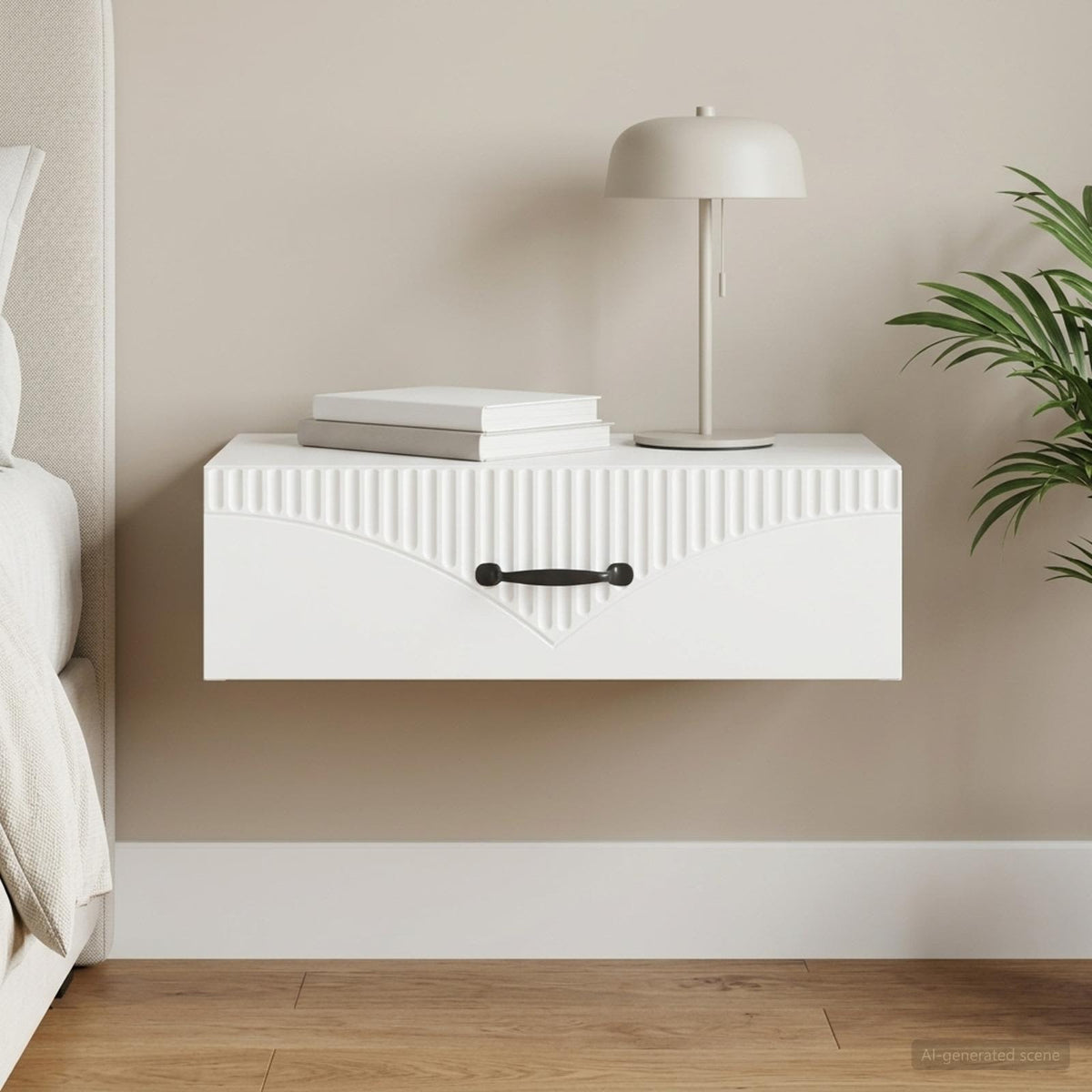 Wall-Mounted Side Table White 59 x 34.5 x 17 cm Engineered Wood