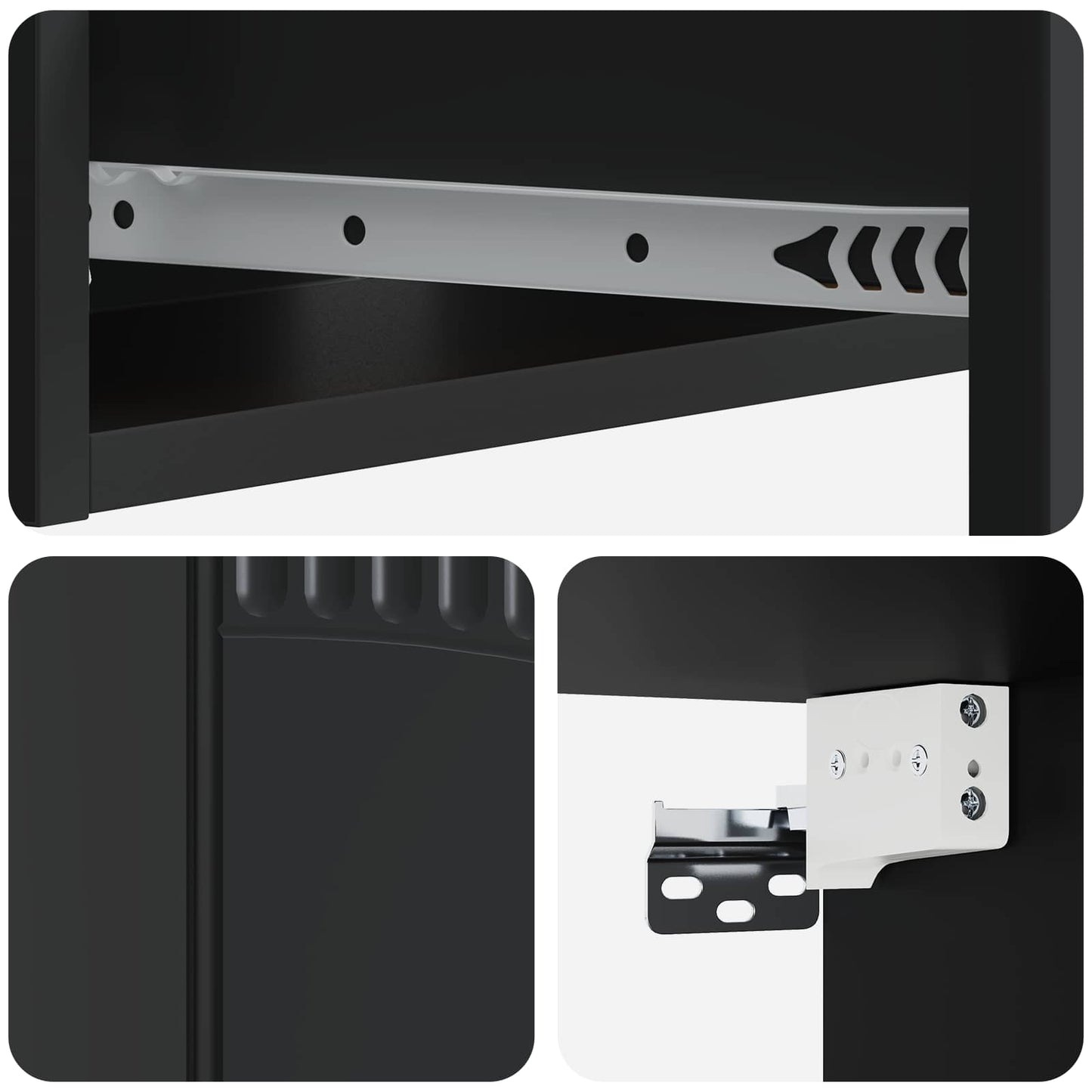 Wall-Mounted Side Table 59 x 34.5 x 17 cm Engineered Wood Black
