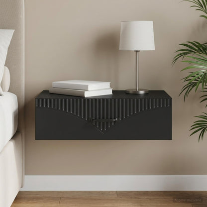 Wall-Mounted Side Table 59 x 34.5 x 17 cm Engineered Wood Black