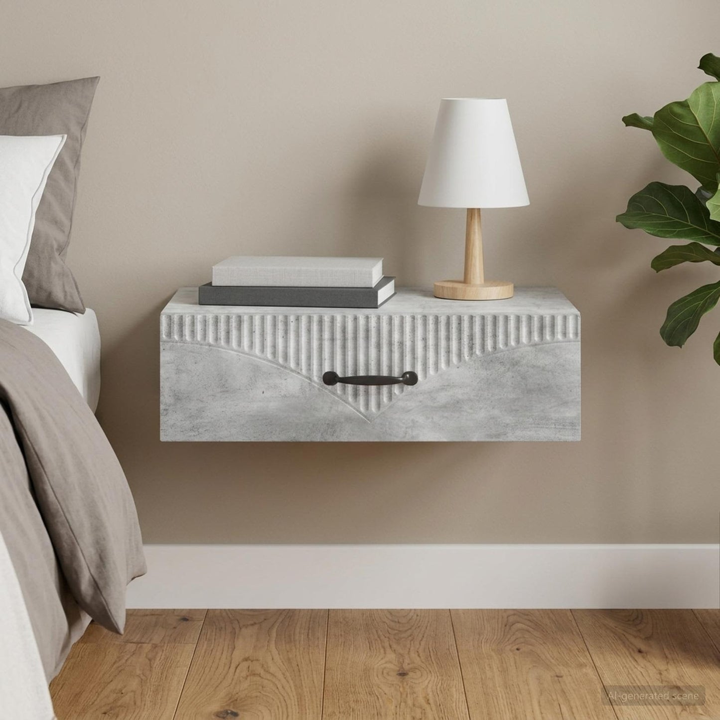 Wall-Mounted Side Table 59 x 34.5 x 17 cm Engineered Wood