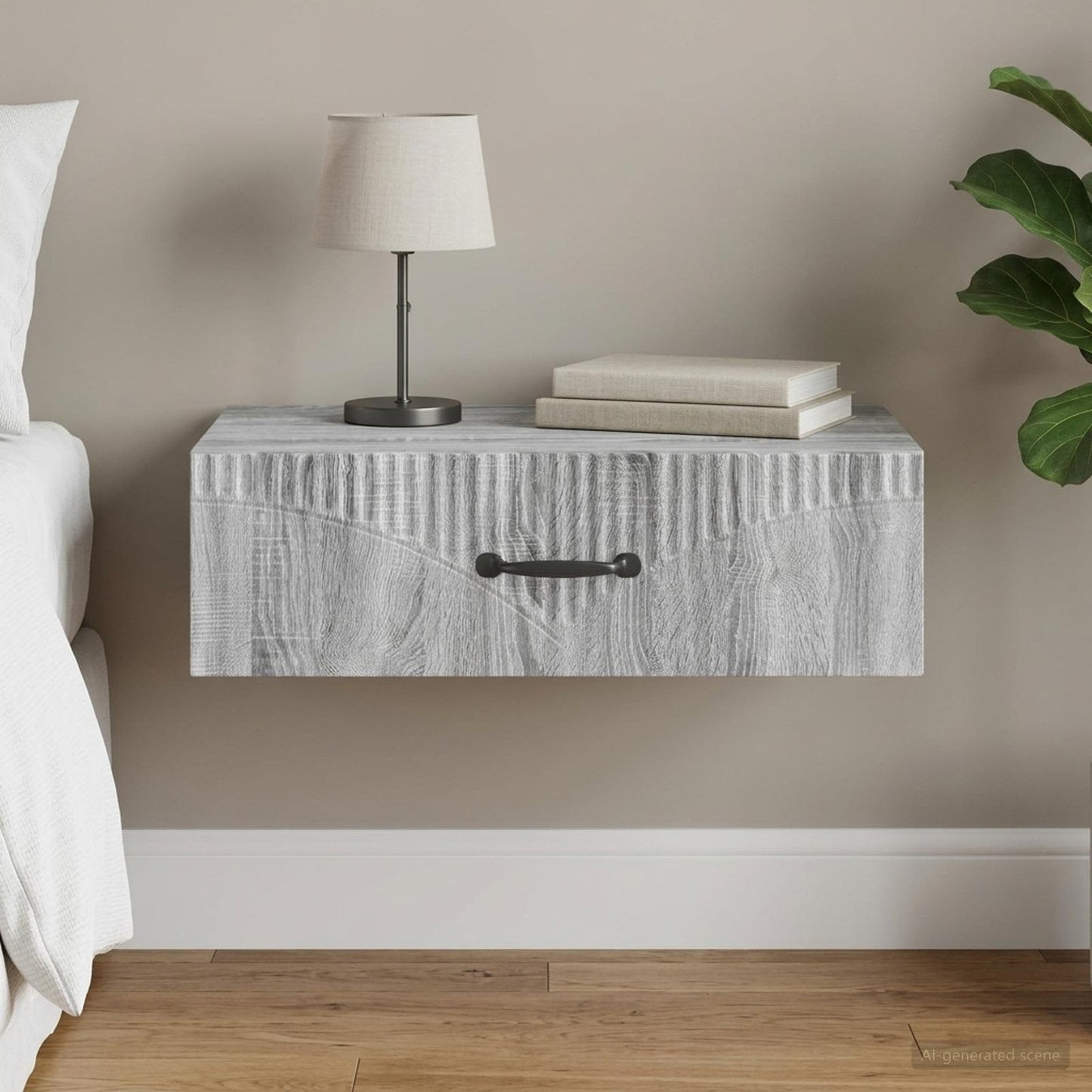 Wall-Mounted Side Table 59 x 34.5 x 17 cm Engineered Wood