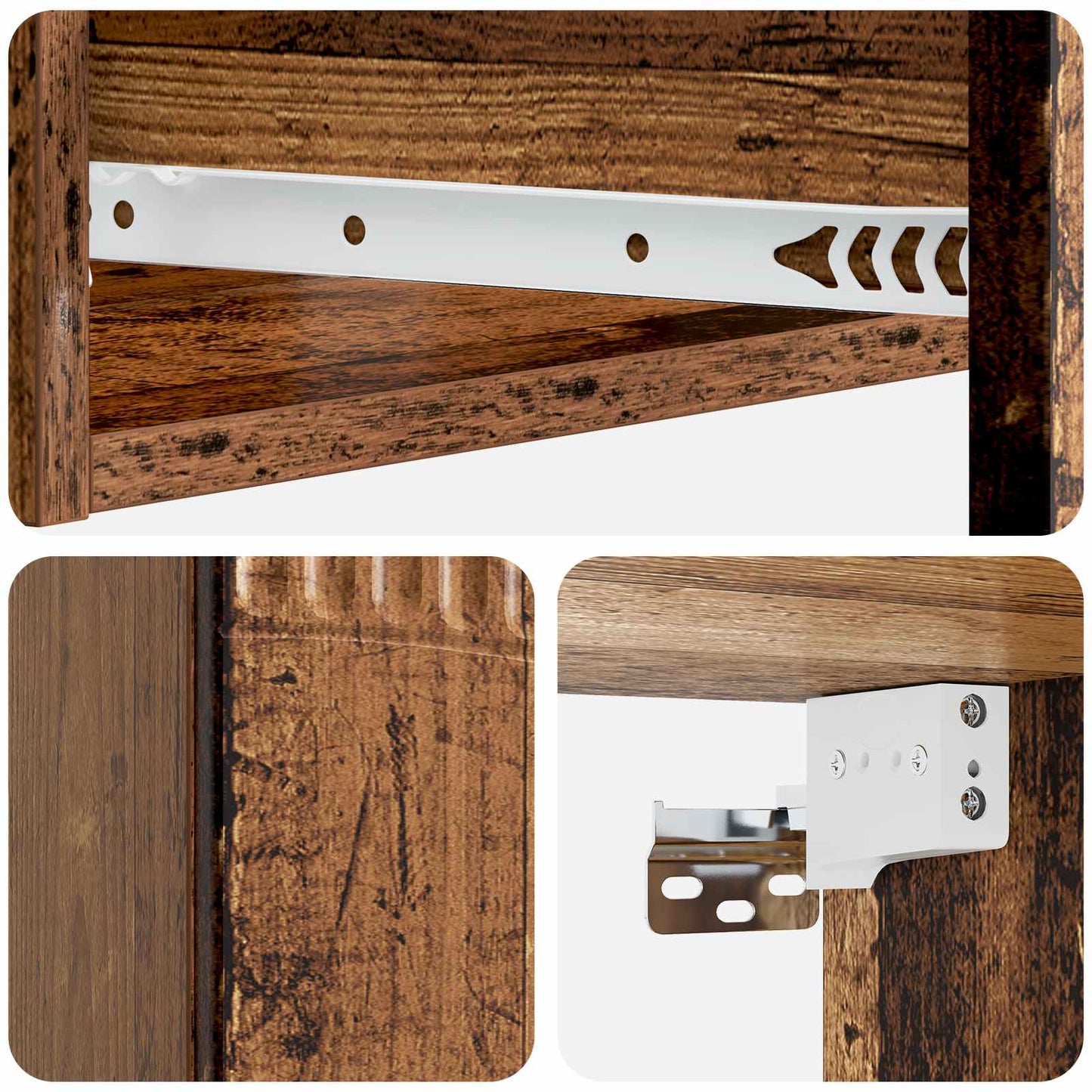 Wall-Mounted Side Table Wall-mounted Old Wood 59 x 34.5 x 17 cm
