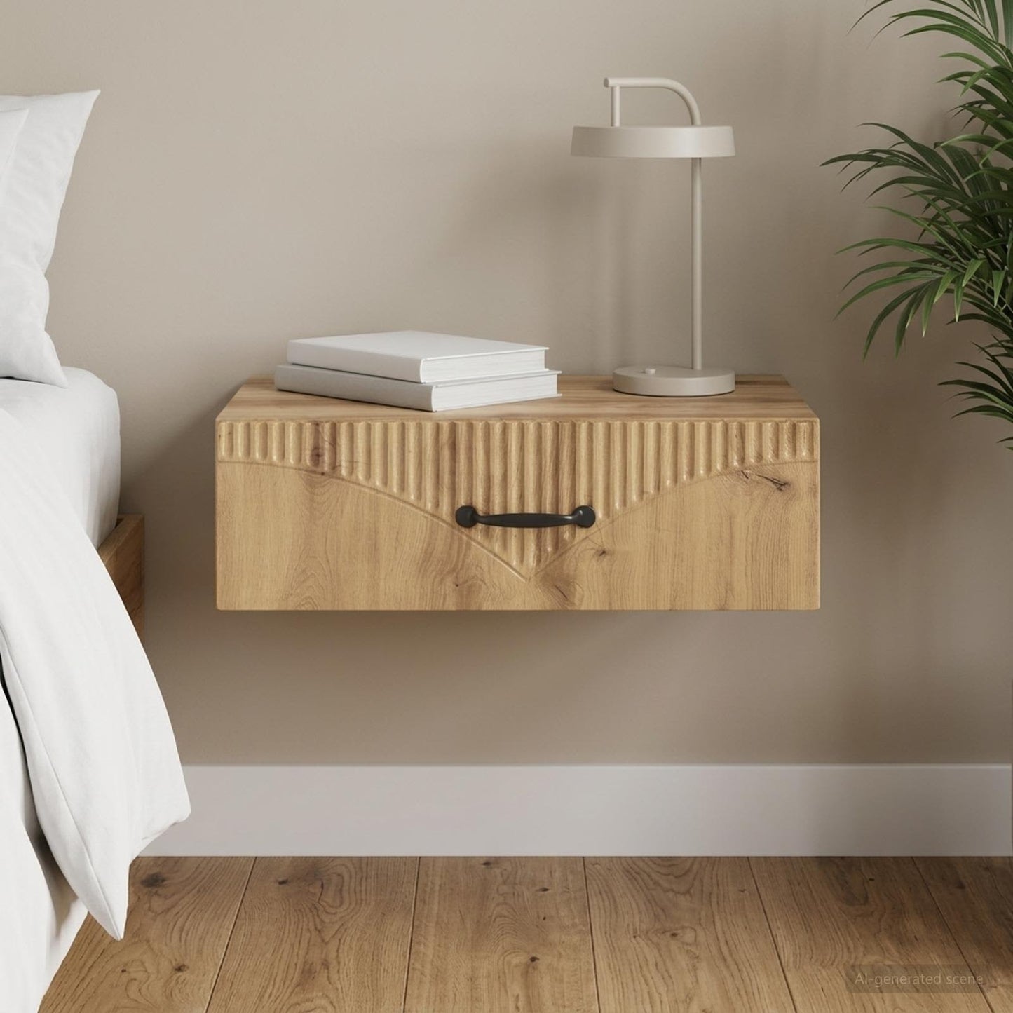 Wall-Mounted Side Table 59 x 34.5 x 17 cm Engineered Wood