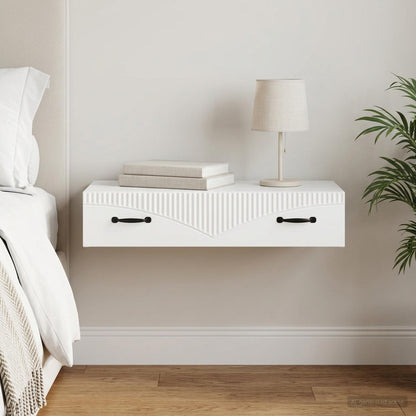 Wall-Mounted Side Table Wall-mounted White 87.5 x 34.5 x 17 cm