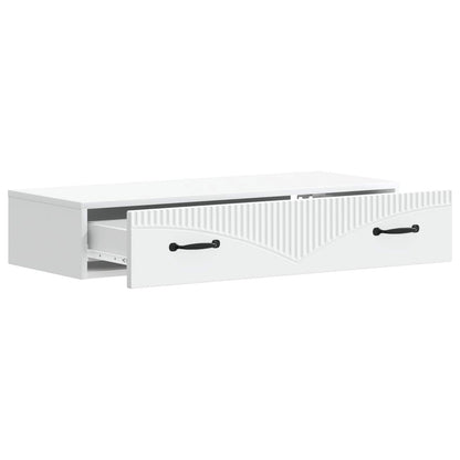 Wall-Mounted Side Table Wall-mounted White 87.5 x 34.5 x 17 cm