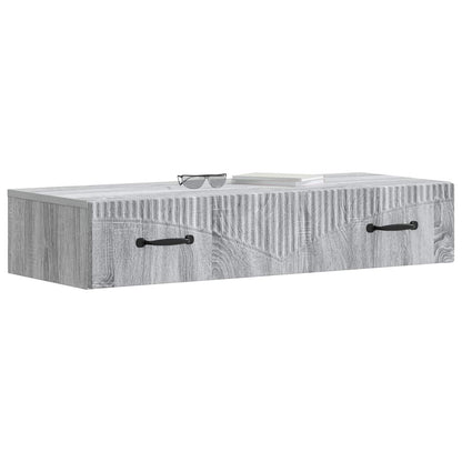 Wall-Mounted Side Table Grey Sonoma 87.5 x 34.5 x 17 cm