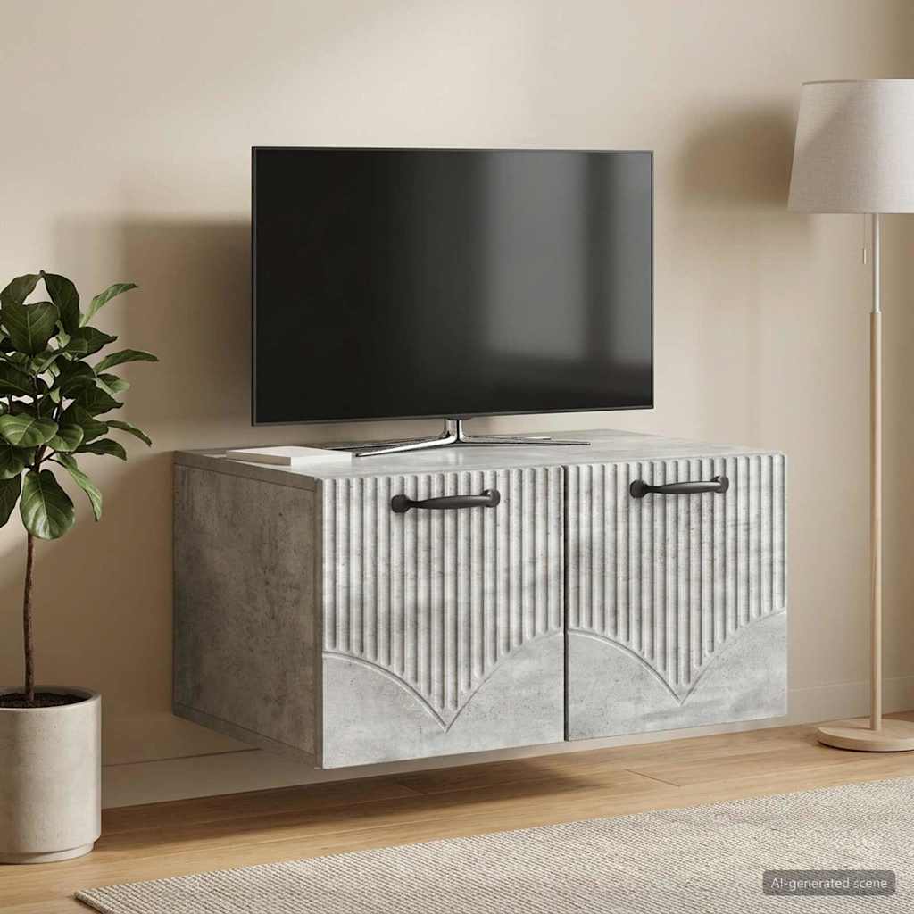 Wall-Mounted TV Cabinet Concrete Grey 59.5 x 41 x 30 cm