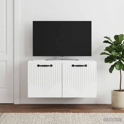 Wall-Mounted TV Cabinet High Gloss White 59.5 x 41 x 30 cm