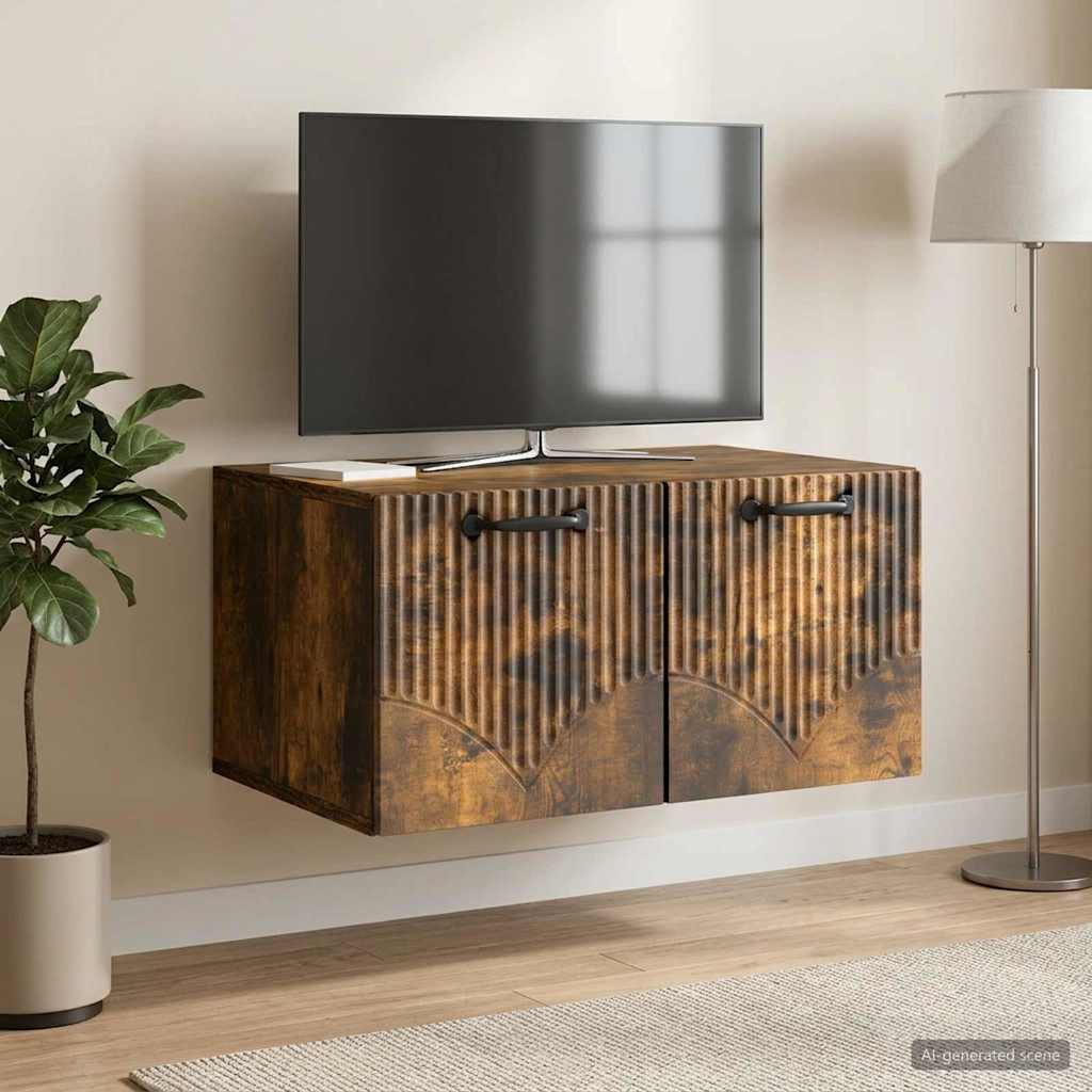 Wall-Mounted TV Cabinet Smoked Oak 59.5 x 41 x 30 cm