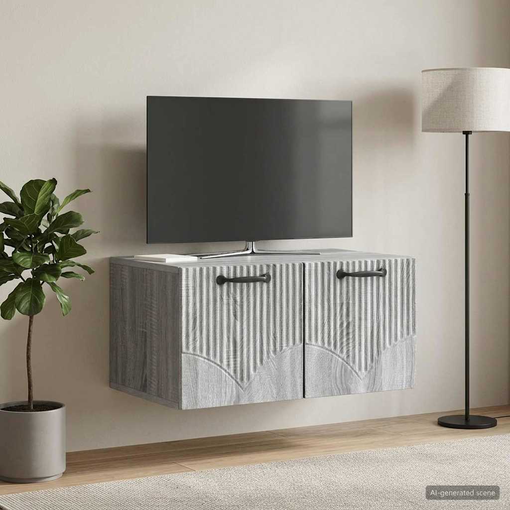 Wall-Mounted TV Cabinet Grey Sonoma 59.5 x 41 x 30 cm