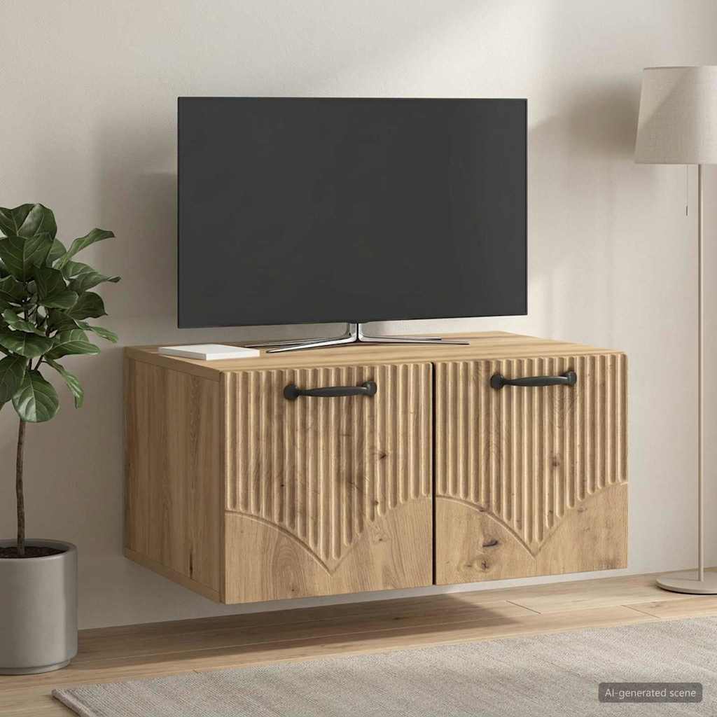 Wall-Mounted TV Cabinet 59.5 x 41 x 30 cm Artisan Oak