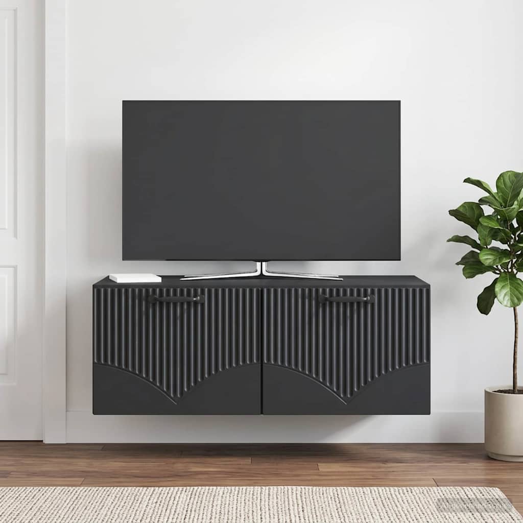 Wall-Mounted TV Cabinet Black 78.5 x 41 x 30 cm Engineered Wood