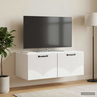 Wall-Mounted TV Cabinet High Gloss White 78.5 x 41 x 30 cm