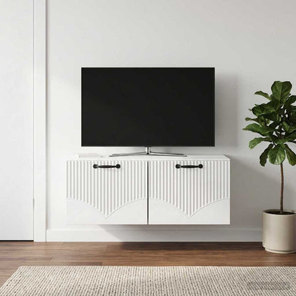 Wall-Mounted TV Cabinet High Gloss White 78.5 x 41 x 30 cm