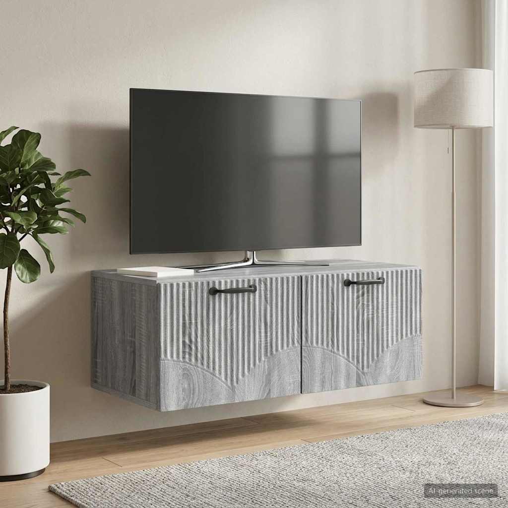 Wall-Mounted TV Cabinet Grey Sonoma 78.5 x 41 x 30 cm