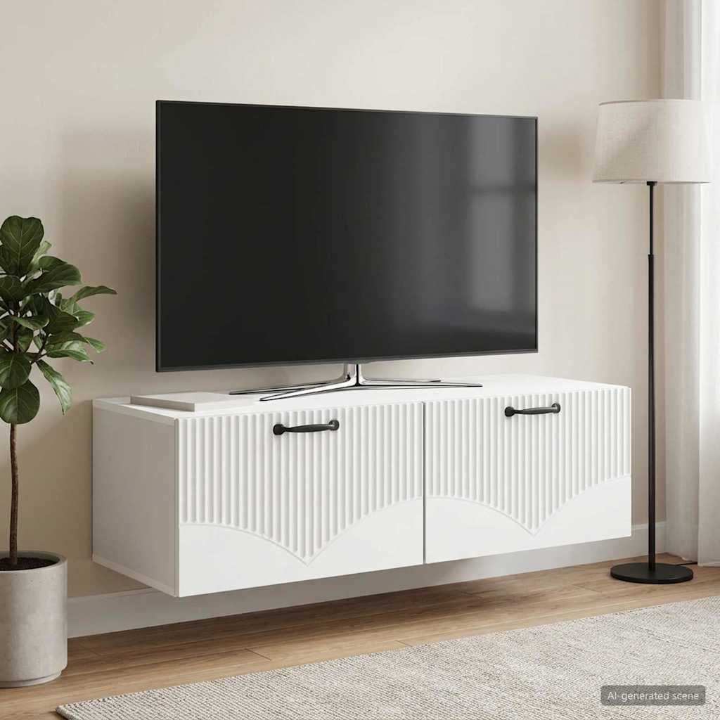 Wall-Mounted TV Cabinet White 98 x 41 x 30 cm Engineered Wood
