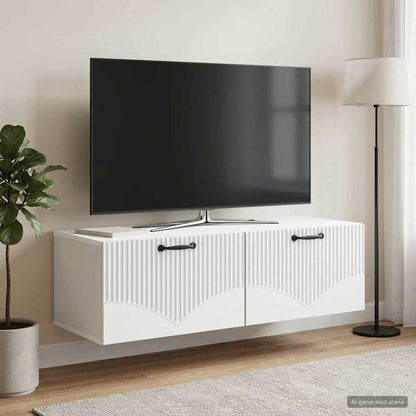 Wall-Mounted TV Cabinet White 98 x 41 x 30 cm Engineered Wood