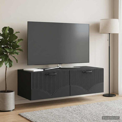Wall-Mounted TV Cabinet Black 98 x 41 x 30 cm Engineered Wood