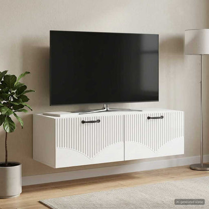 Wall-Mounted TV Cabinet High Gloss White 98 x 41 x 30 cm