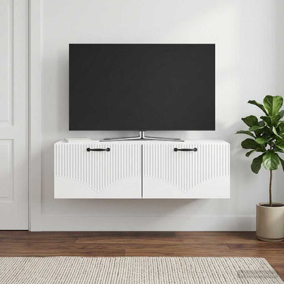 Wall-Mounted TV Cabinet High Gloss White 98 x 41 x 30 cm