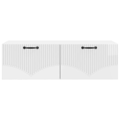Wall-Mounted TV Cabinet High Gloss White 98 x 41 x 30 cm